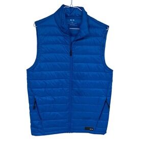 Oakley Puffer Vest Men's Blue Lightweight Full Zip Sleeveless Jacket Small